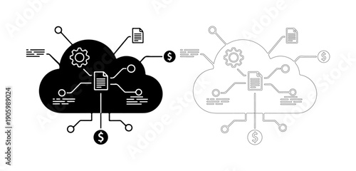 Digital cloud computing network with data, finance, and gears