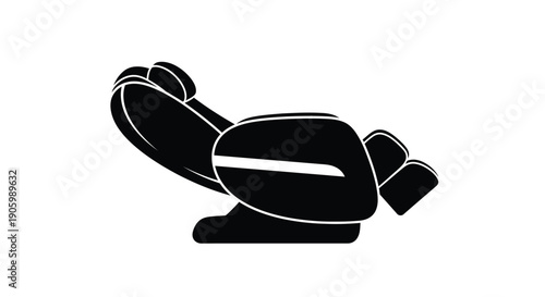 Modern massage chair design in stark black silhouette