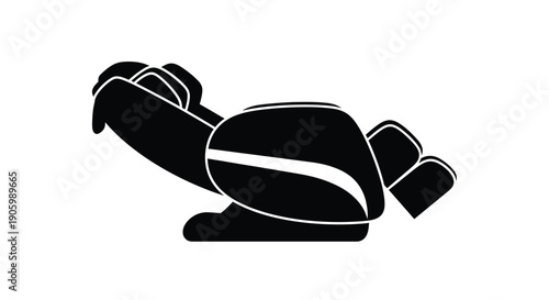 Black massage chair design with a modern minimalist silhouette