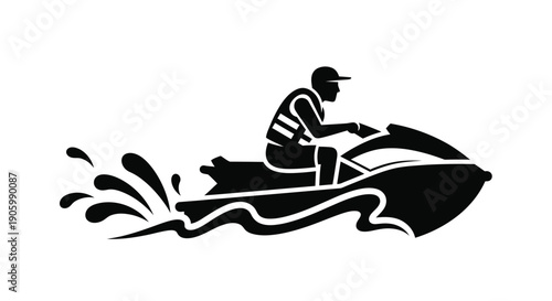 Jet ski rider in action on water a striking silhouette