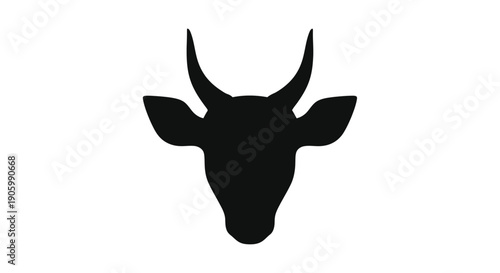 Minimalist black silhouette of an antelope head distinctive form silhouette