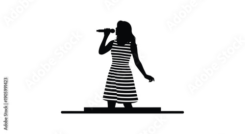 A singer performs onstage captured in a striking black silhouette