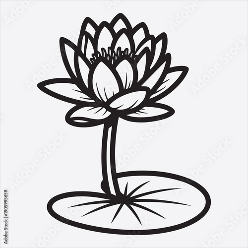 Slika na platnu Water lili vector flower design
