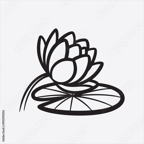 Water lili vector flower design