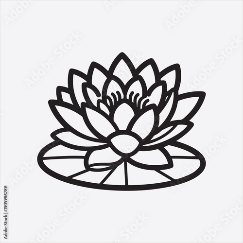 Slika na platnu Water lili vector flower design