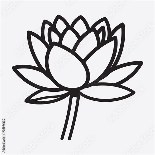 Εκτύπωση καμβά Water lili vector flower design