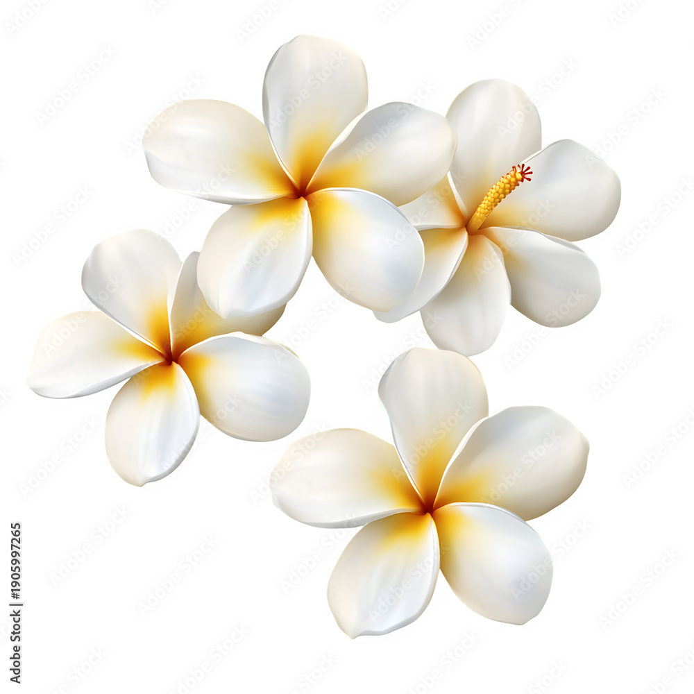 Fototapeta premium White frangipani flower isolated on white background
