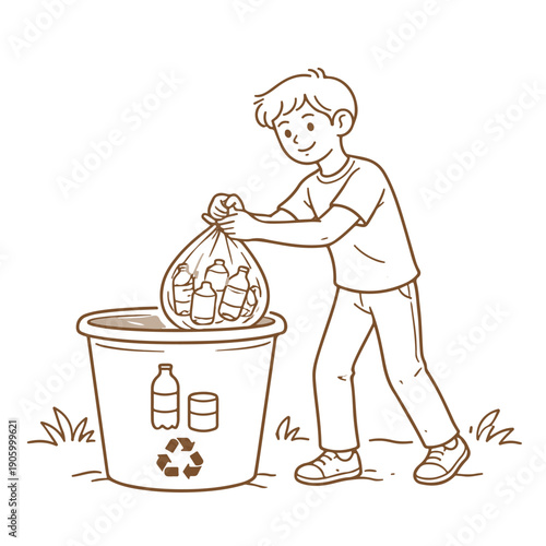 man throws away plastic vector illustration on a white background
Vector illustration on a white background