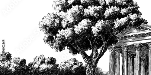 Intricate vintage architecture cornice with botanical elements - design for decorative edges