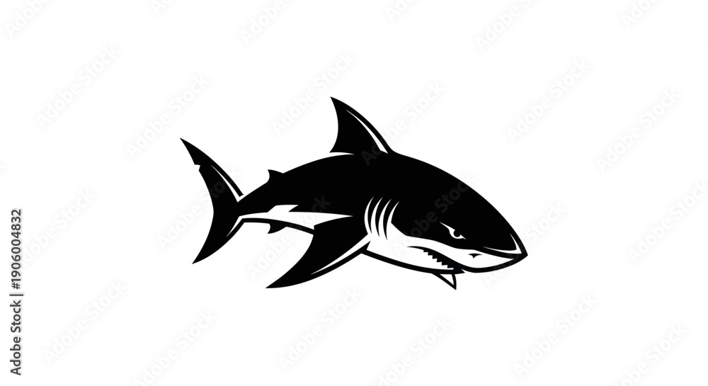 Fototapeta premium Shark silhouette vector illustration