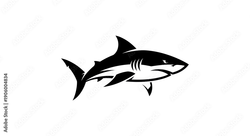 Obraz premium Shark silhouette vector illustration