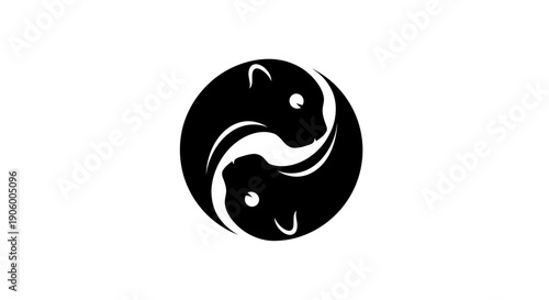 Silhouette of a crocodile isolated