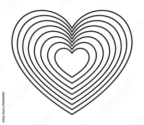 heart outlines radiates outward.