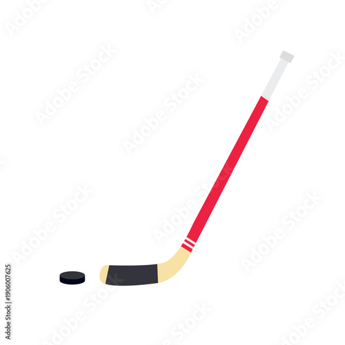 ice hockey stick and puck emoji symbol sign icon vector illustration isolated flat