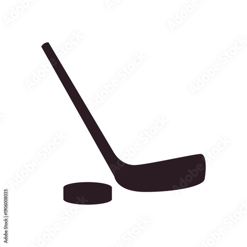 ice hockey stick and puck emoji symbol sign icon vector illustration isolated flat