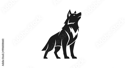 Silhouette wolf illustration on white