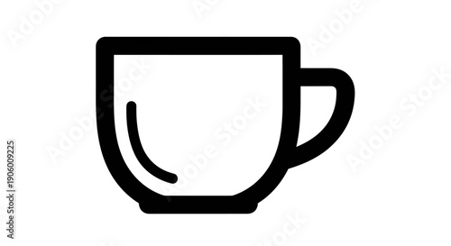 Simple black and white cup icon