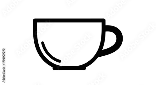 Simple black and white cup icon