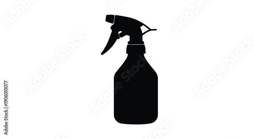 Black spray bottle depicted in a striking silhouette