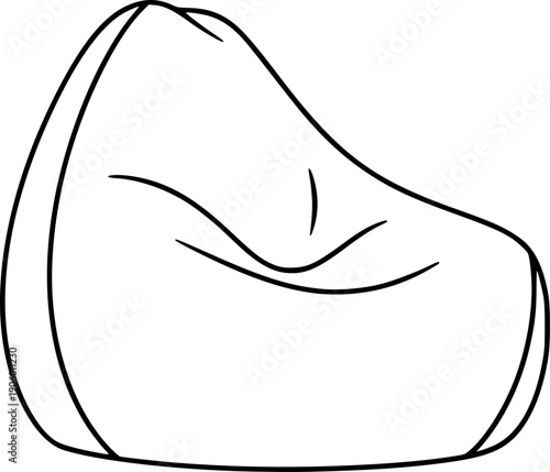 bean bag chair icon vector line art
