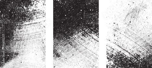 Grunge overlay vector grainy letterpress textures. Imprint texture grungy set. Rolled ink pressed texture. Screen print clean overlay pattern .Fine dust pattern texture. Distressed mask overlay.