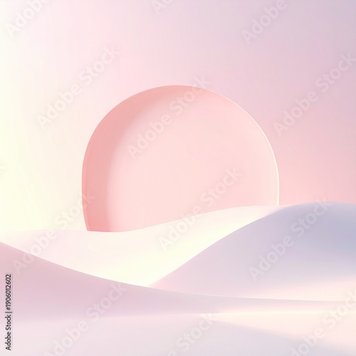 柔らかなパステルグラデーションの抽象ウェーブ背景