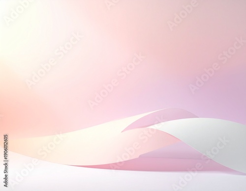 柔らかなパステルグラデーションの抽象ウェーブ背景