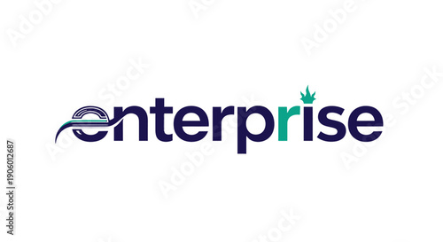 Enterprise company logo with modern design elements.