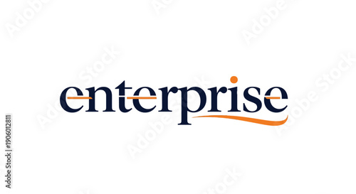 Enterprise company logo design with modern typography and orange accents.