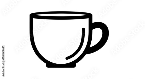 Simple coffee cup icon isolated