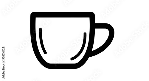 Simple coffee cup icon on white