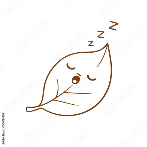 sleeping leaf vector illustration on a white background Vector illustration on a white background