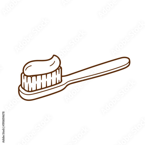Toothpaste on a brush vector illustration on a white background Vector illustration on a white background