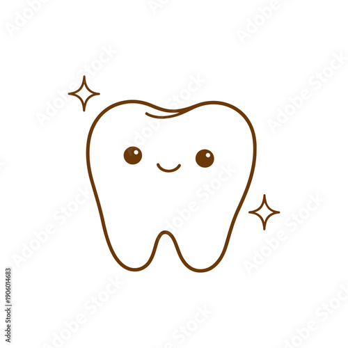 Shiny tooth vector illustration on a white background Vector illustration on a white background