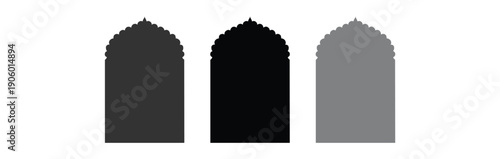 Islamic Arch Design Glyph Black Filled silhouettes Design pictogram symbol
