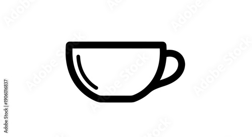 Simple coffee cup icon on white background