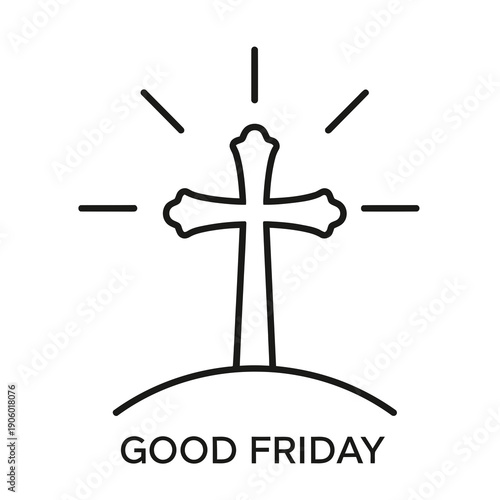 Celebrating the solemnity of good friday with a symbolic cross illustration