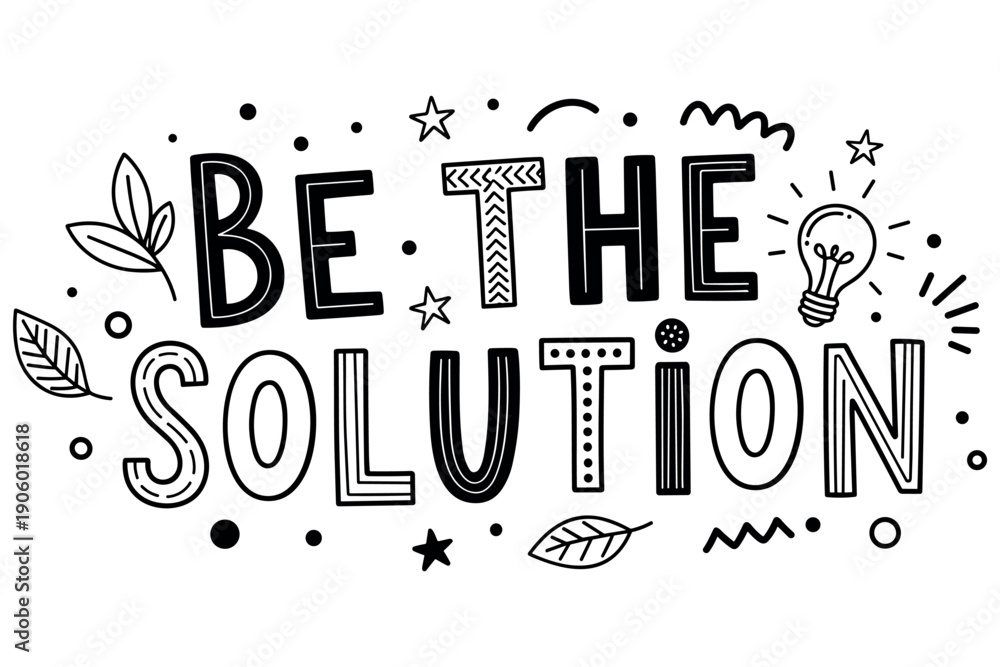 Naklejka premium Inspirational hand-drawn typography with motivational quote and decorative elements