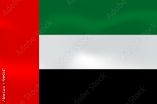 United Arab Emirates flag with wavy silk effect. Vector flag symbolizing national pride, identity, heritage, patriotism and authority