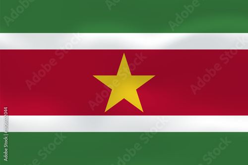 Suriname flag with wavy silk effect. Vector flag symbolizing national pride, identity, heritage, patriotism and authority