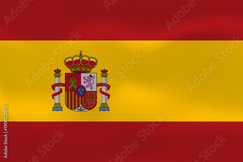 Spain flag with wavy silk effect. Vector flag symbolizing national pride, identity, heritage, patriotism and authority