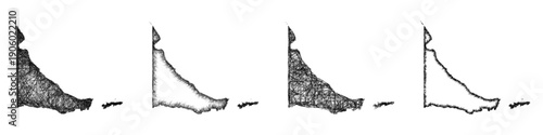 Sketch Tierra del Fuego outline map design set