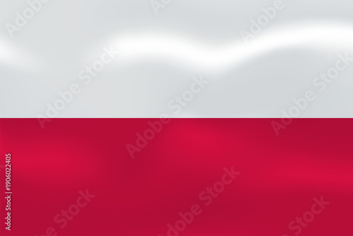 Poland flag with wavy silk effect. Vector flag symbolizing national pride, identity, heritage, patriotism and authority