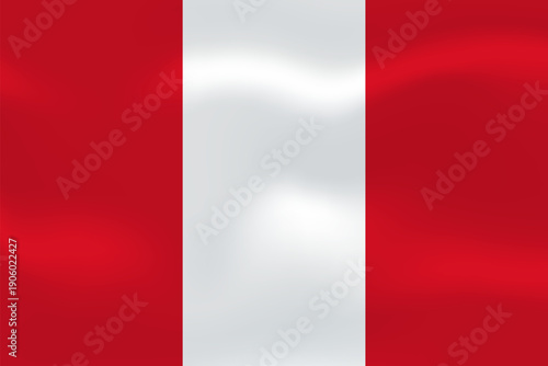 Peru flag with wavy silk effect. Vector flag symbolizing national pride, identity, heritage, patriotism and authority