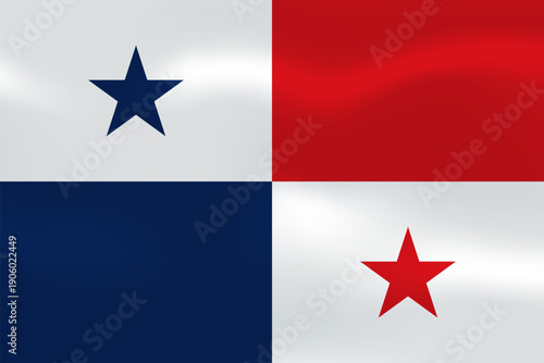 Panama flag with wavy silk effect. Vector flag symbolizing national pride, identity, heritage, patriotism and authority