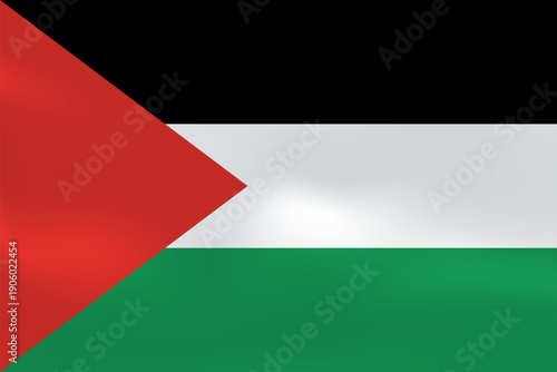Palestine flag with wavy silk effect. Vector flag symbolizing national pride, identity, heritage, patriotism and authority