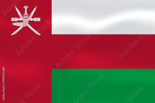Oman flag with wavy silk effect. Vector flag symbolizing national pride, identity, heritage, patriotism and authority