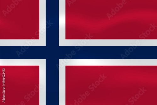 Norway flag with wavy silk effect. Vector flag symbolizing national pride, identity, heritage, patriotism and authority