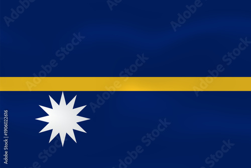 Nauru flag with wavy silk effect. Vector flag symbolizing national pride, identity, heritage, patriotism and authority