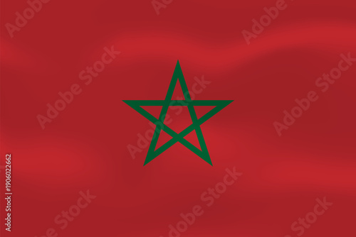 Morocco flag with wavy silk effect. Vector flag symbolizing national pride, identity, heritage, patriotism and authority
